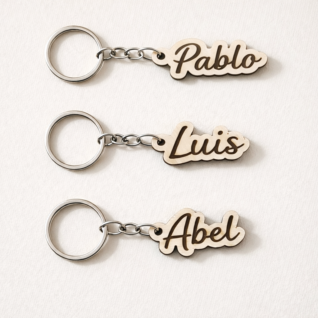 Llavero Nombre Madera Clásico