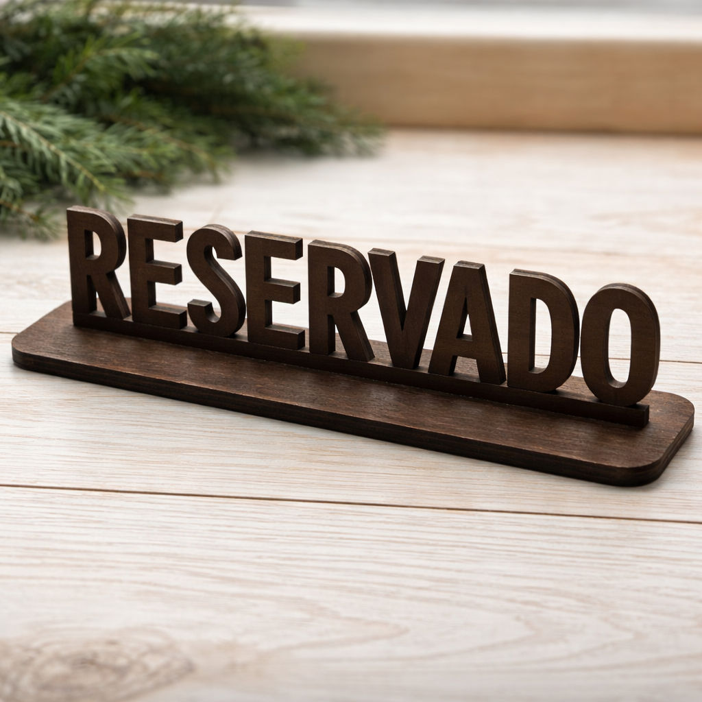 Pack 3 Carteles RESERVADO en Madera